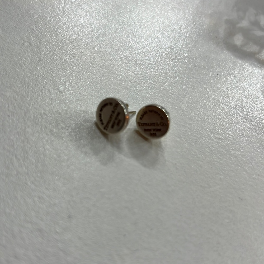 Tiffany’s monogram silver stud earrings